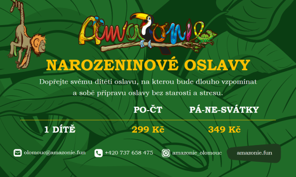 narozeninové oslavy - ceník